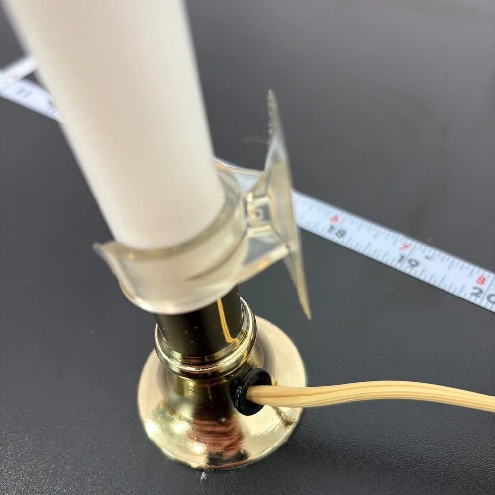Vintage Window Candle Lamp‎ Set of 2 Gold White Electric Suction LED Home Decor